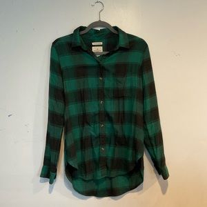 Super soft green button up